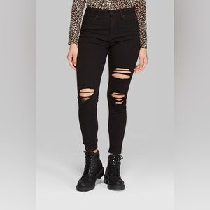 Black ripped skinny jeans size 16